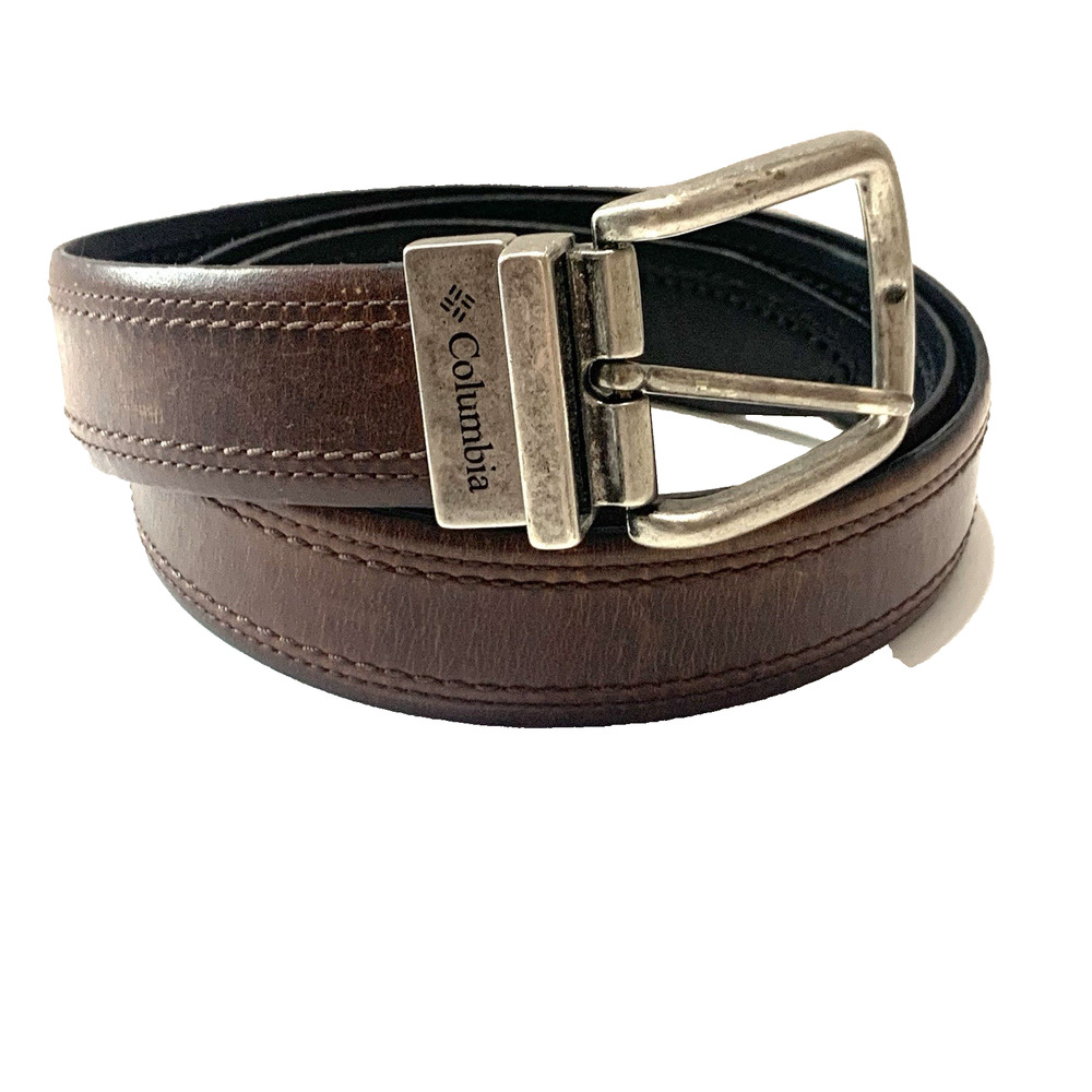 Thrashed Columbia Belt Mens Sz 40 Casual Comfort Work Belt Brown Leather Worn